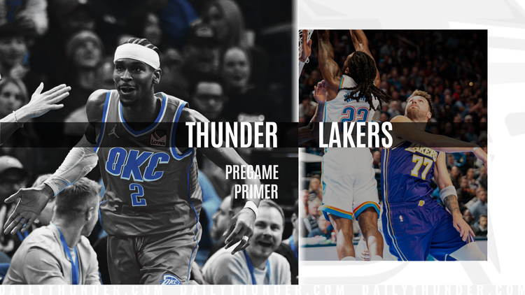Pregame Primer: Thunder (40-13) @ Lakers (32-19)