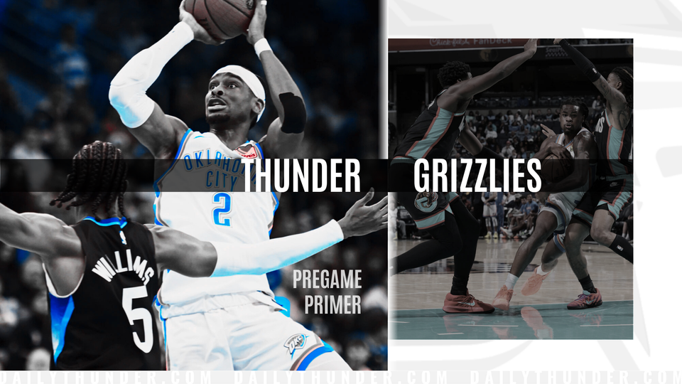 Pregame Primer: Thunder (25-3) vs. Memphis Grizzlies (13-15)