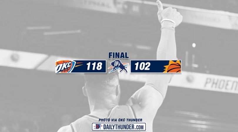 Thunder Come Alive Late, Top Suns 118-102