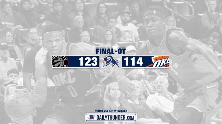 Thunder Spiral Further Down the Standings, Fall to Raptors 123-114 in Overtime