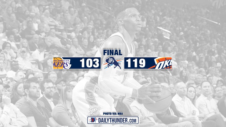 Russell Westbrook Makes History, Thunder Beat Lakers 119-103