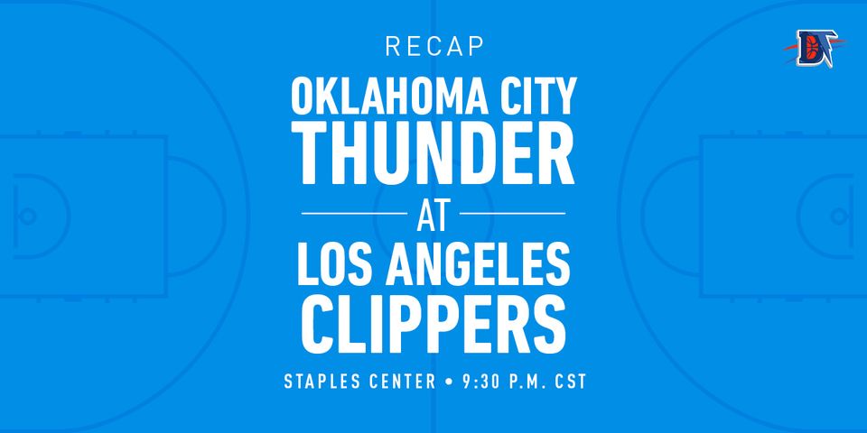 Game 13 Recap: Clippers (9-5) def. Thunder (5-8) def. 90-88
