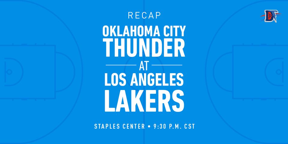 Game 14 Recap: Lakers (12-2) def. Thunder (5-9) 112-107