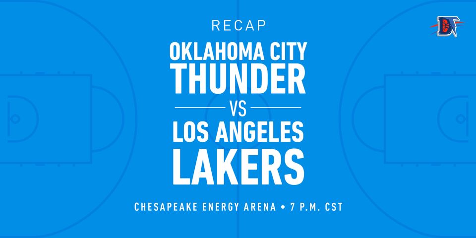 Game 39 Recap: Lakers (32-7) def. Thunder (22-17) 125-110